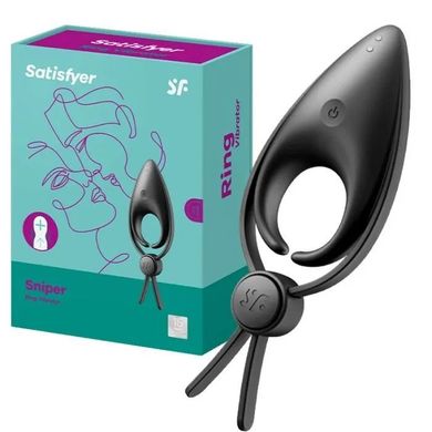 Ерекційне віброкільце ласо з регулюванням розміру Satisfyer Sniper Black SO6079 фото