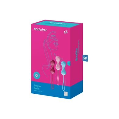 Вагінальні кульки Satisfyer Power Balls (3 пари), діаметр 3,4 см, маса 60-76-92г, з кулькою всередин SO2300 фото