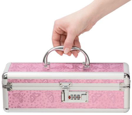 Кейс для зберігання секс-іграшок BMS Factory - The Toy Chest Lokable Vibrator Case Pink з кодовим за SO5563 фото