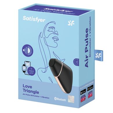 Вакуумний кліторальний стимулятор Satisfyer Love Triangle Black з керуванням через інтернет SO3894 фото