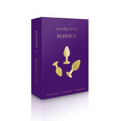 Набір силіконових анальних пробок із кристалом Rianne S: Booty Plug Set Purple, діаметр 2,7см, 3,5см SO3908 фото