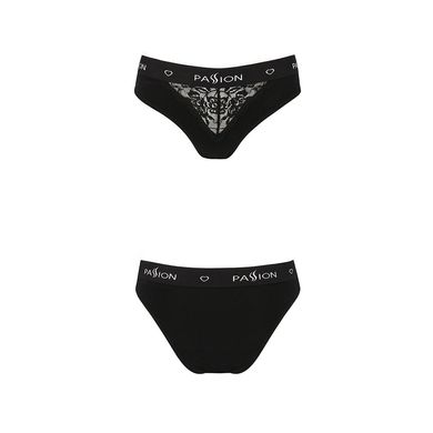 Трусики з широкою гумкою і мереживом Passion PS001 PANTIES black, size L SO4159 фото