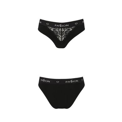 Трусики з широкою гумкою і мереживом Passion PS001 PANTIES black, size S SO4161 фото