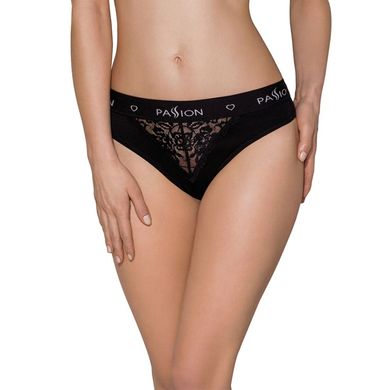 Трусики з широкою гумкою і мереживом Passion PS001 PANTIES black, size S SO4161 фото