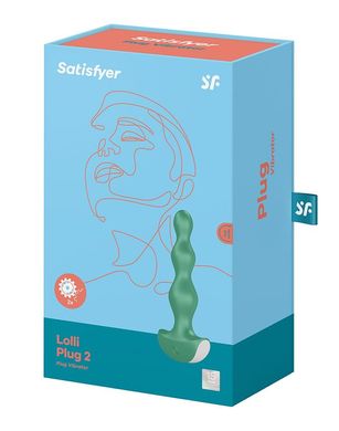 Анальний стимулятор-намистини з двома моторами Satisfyer Lolli-Plug 2 Green SO4926 фото