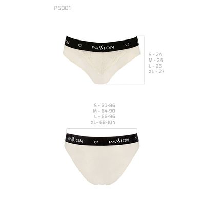 Трусики з широкою гумкою і мереживом Passion PS001 PANTIES ecru, size L SO4163 фото