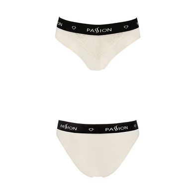 Трусики з широкою гумкою і мереживом Passion PS001 PANTIES ecru, size M SO4164 фото