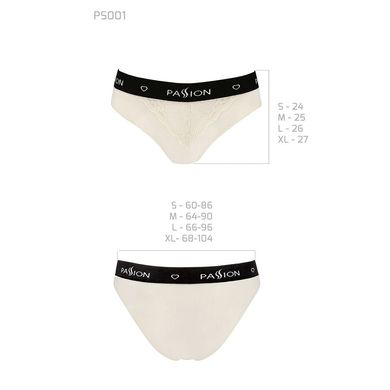 Трусики з широкою гумкою і мереживом Passion PS001 PANTIES ecru, size M SO4164 фото