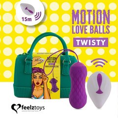 Вагінальні кульки з масажем і вібрацією FeelzToys Motion Love Balls Twisty з пультом дистанційного к SO3853 фото