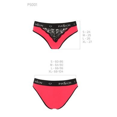 Трусики з широкою гумкою і мереживом Passion PS001 PANTIES red/black, size S SO4169 фото