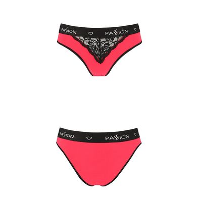 Трусики з широкою гумкою і мереживом Passion PS001 PANTIES red/black, size XL SO4170 фото