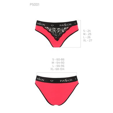 Трусики з широкою гумкою і мереживом Passion PS001 PANTIES red/black, size XL SO4170 фото