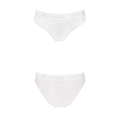 Трусики з широкою гумкою і мереживом Passion PS001 PANTIES white, size L SO4171 фото