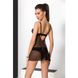 Сорочка беби долл прозрачная GISELE CHEMISE black XXL/XXXL - Passion Exclusive, трусики PS24603 фото 5