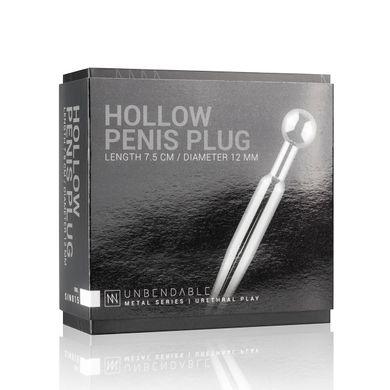 Порожнинний уретральний стимулятор Sinner Gear Unbendable – Hollow Penis Plug, довжина 7,5см, діамет SO4582 фото